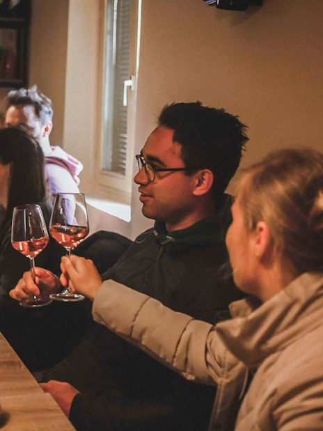 Group enjoying wine tasting at Krka National Park tour from Zadar.