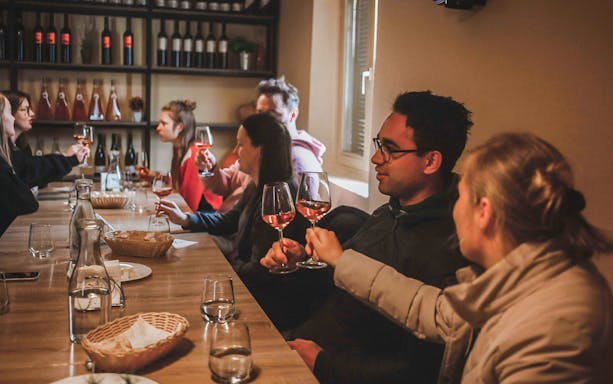 Group enjoying wine tasting at Krka National Park tour from Zadar.
