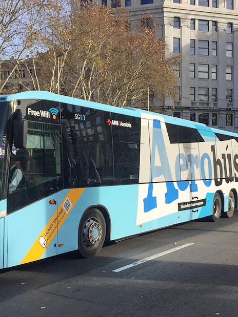 Aerobus at Barcelona city center, offering one-way tickets to/from airport.