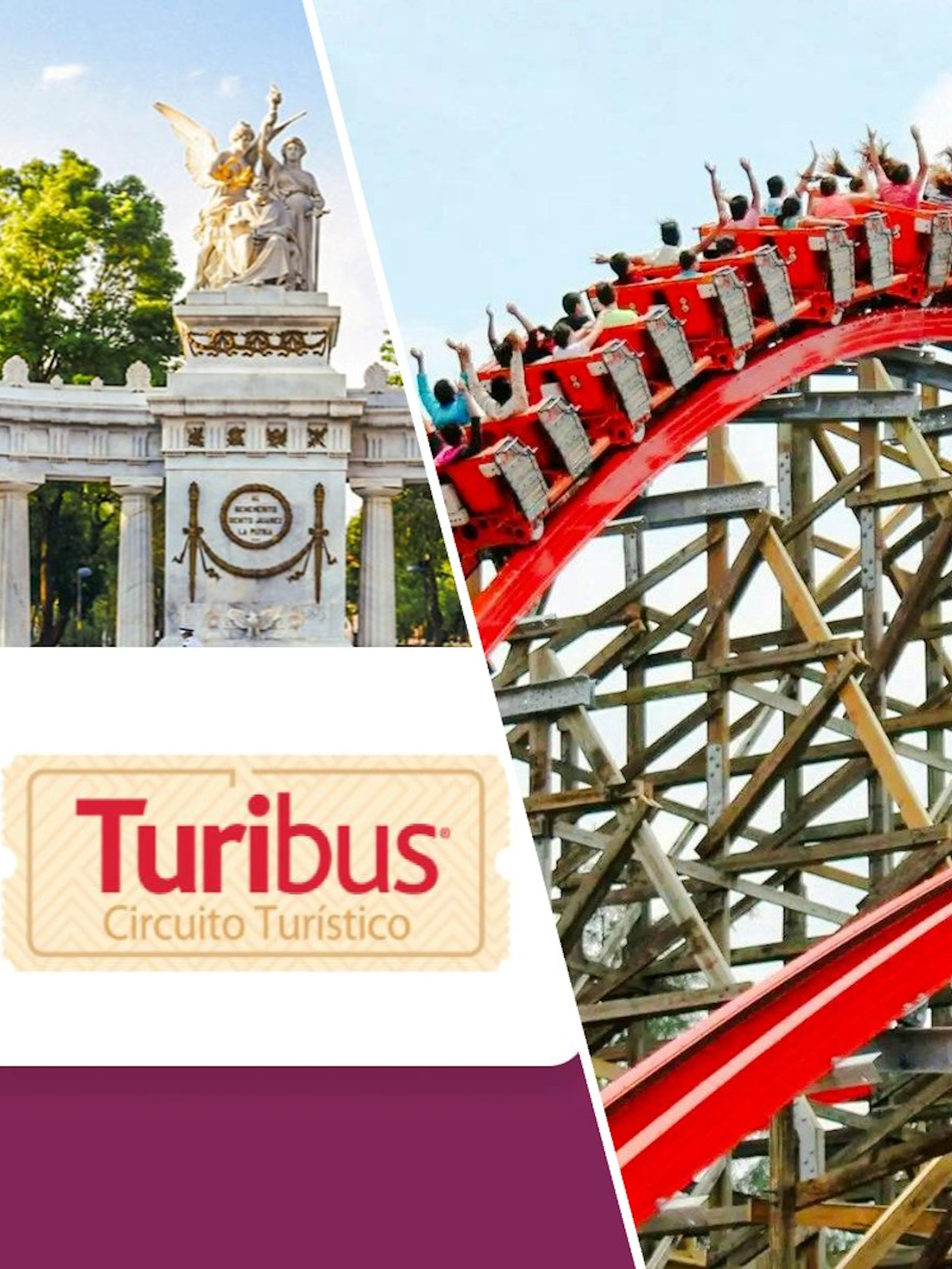 Juarez Hemicycle and Medusa Steel Coaster at Six Flags Mexico.