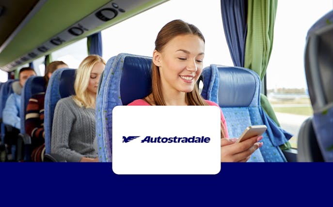 Passengers on Autostradale bus from Bergamo Airport to Milan.