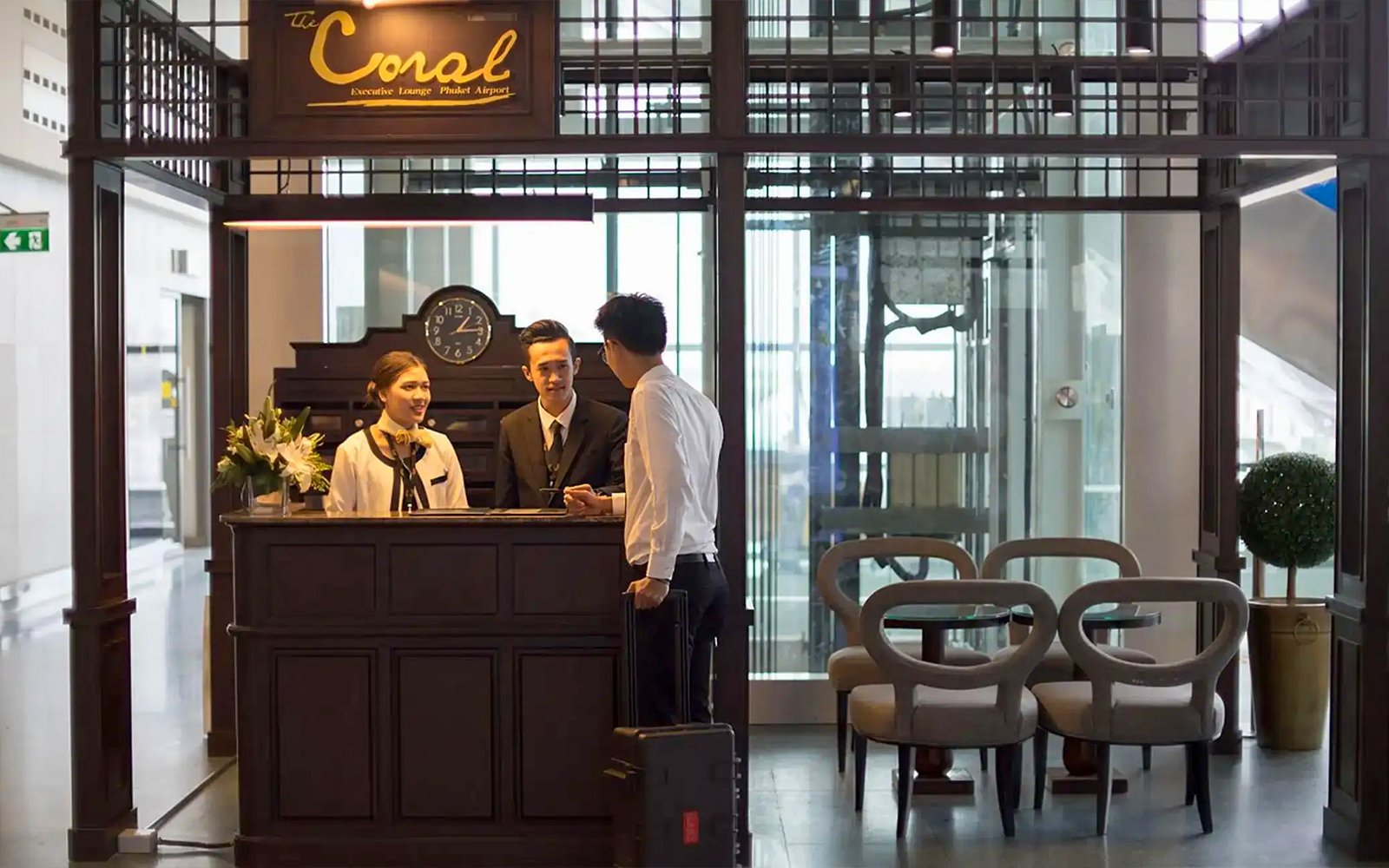 VIP check-in service at Donmuang Airport lounge counter.