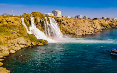 Antalya Coast Boat Cruise to Duden Waterfalls and Lara Beach with Lunch & Soft Drinks