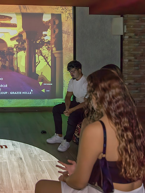 Group learning Flamenco basics in a cultural workshop setting.