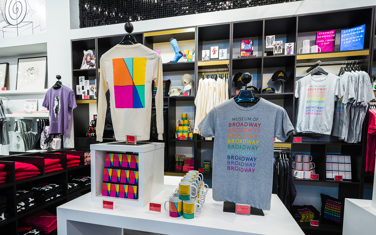 Broadway merchandise display at The Museum of Broadway, New York.