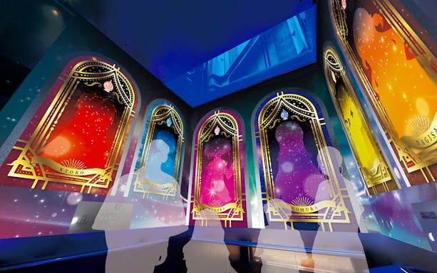 Exhibit of Puella Magi Madoka Magica characters at Tokyo Skytree, The Door of Beginning, Tokyo, Japan.