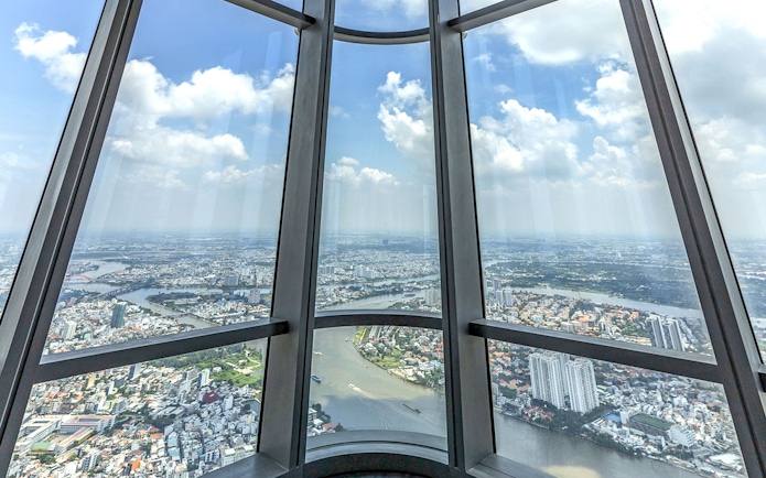 View of Ho Chi Minh City from Saigon Skydeck in Bitexco Financial Tower.