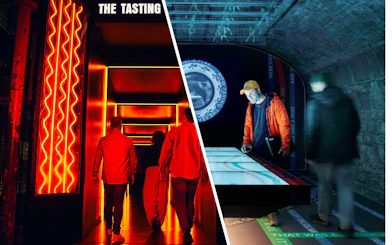 Guests exploring tasting rooms at Guinness Storehouse and EPIC Museum in Dublin.