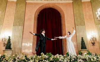 Performers on stage at Imperial Gala Concert, Palais Auersperg, Vienna.