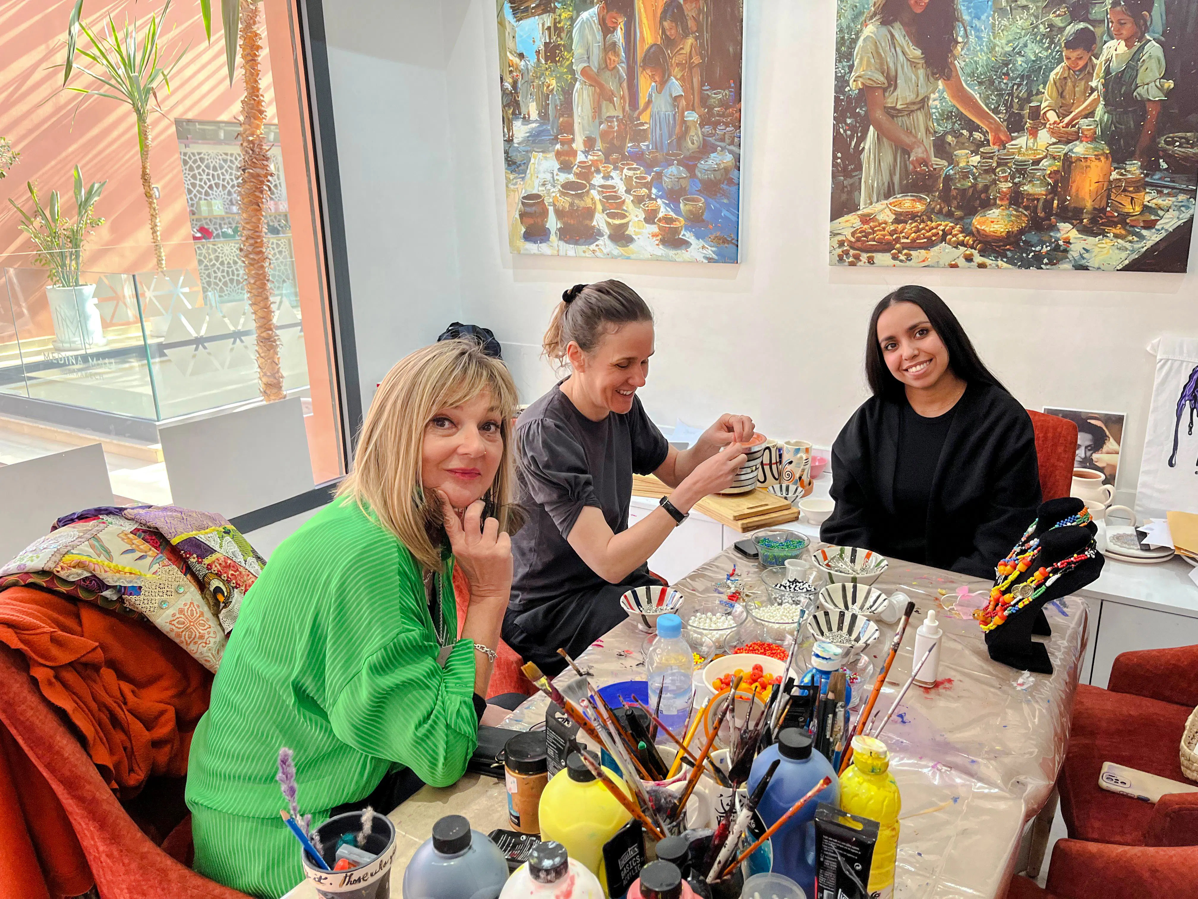 Marrakesh Medina Moroccan Crafts Workshop: Mint Tea, Ceramic Painting & Jewelry Making