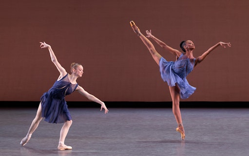 Ballet dancers performing on stage at New York City Ballet.