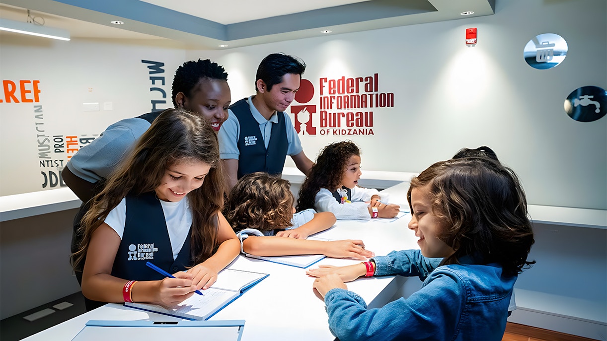Kids engaging in activities at the Federal Information Department, Kidzania