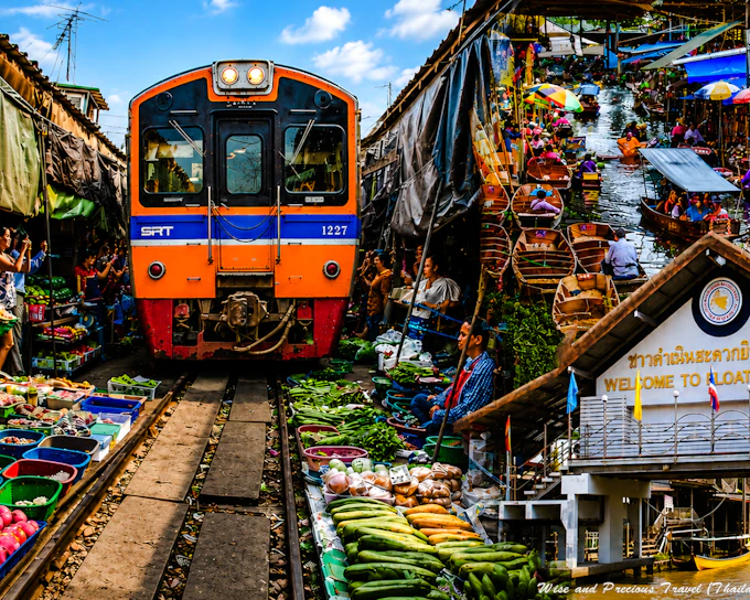 From Bangkok: Damnoen Saduak Floating Market and Maeklong Railway Market Private Van Charter