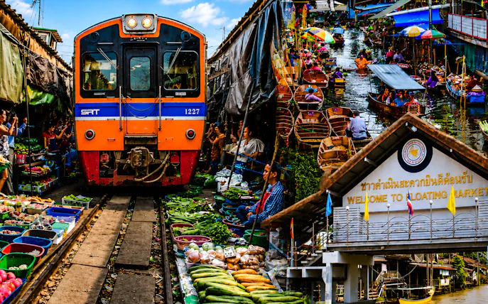 fra bangkok: privat minibussutleie til damnoen saduak flytende marked og maeklong jernbanemarked-1