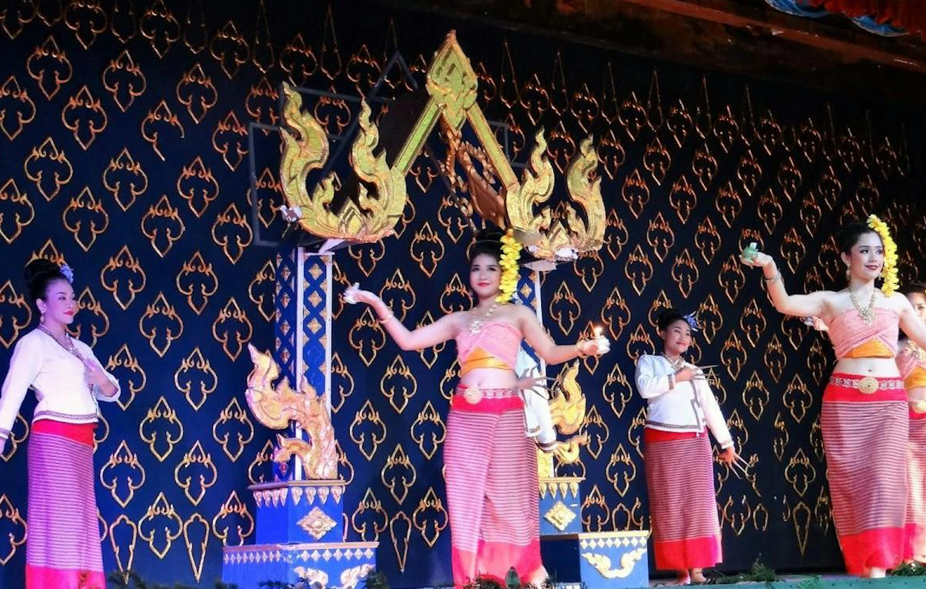 Traditional Thai dancers performing at Nopparat Thai Set Dinner, Bangkok.