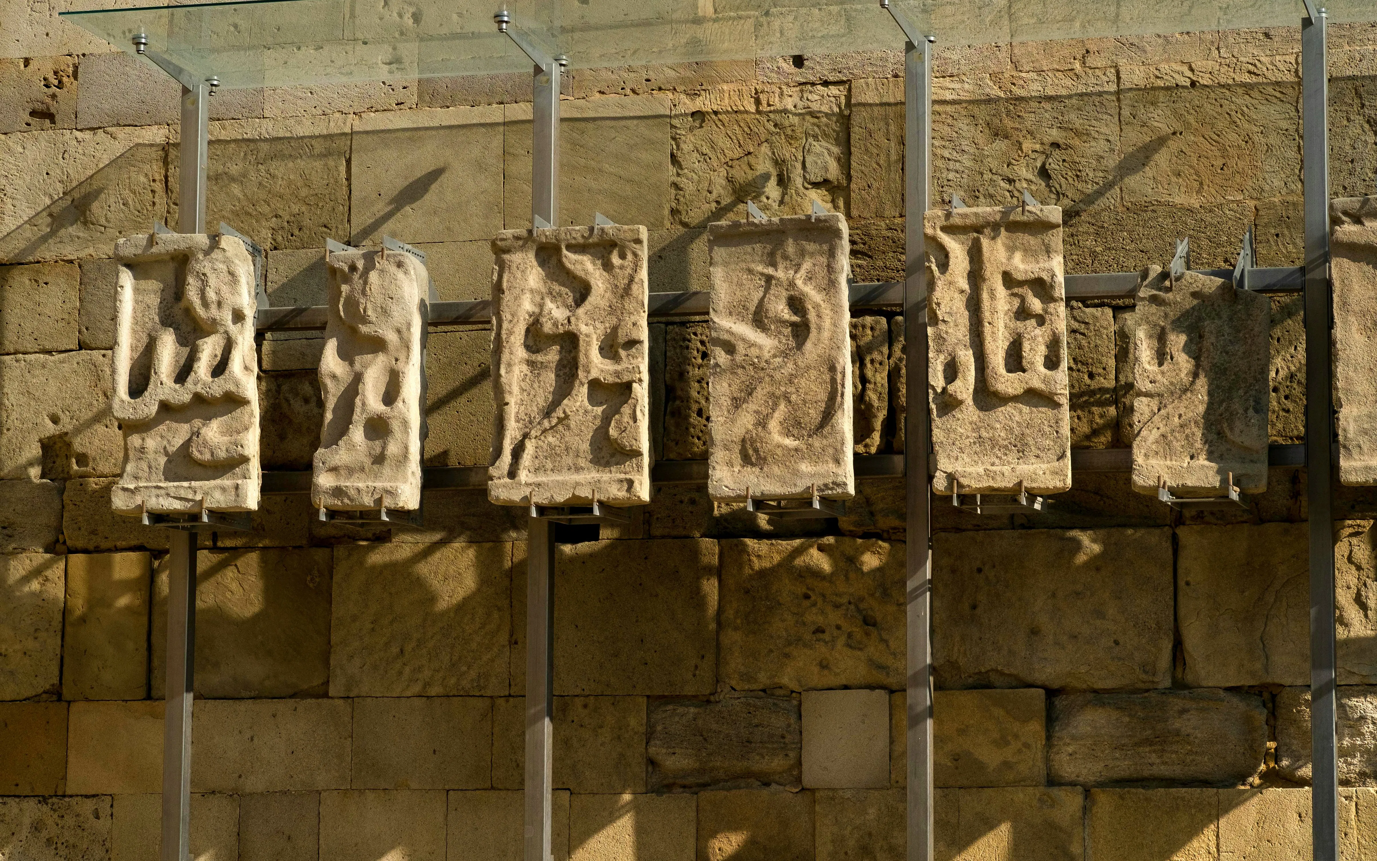 Stone carvings at Palace of Shirvanshahs, Baku.