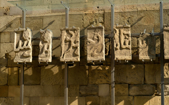 Stone carvings at Palace of Shirvanshahs, Baku.