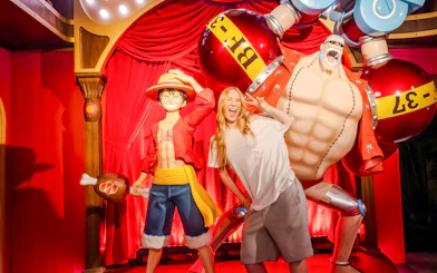 Wax figures of anime characters at Grévin Paris Wax Museum.