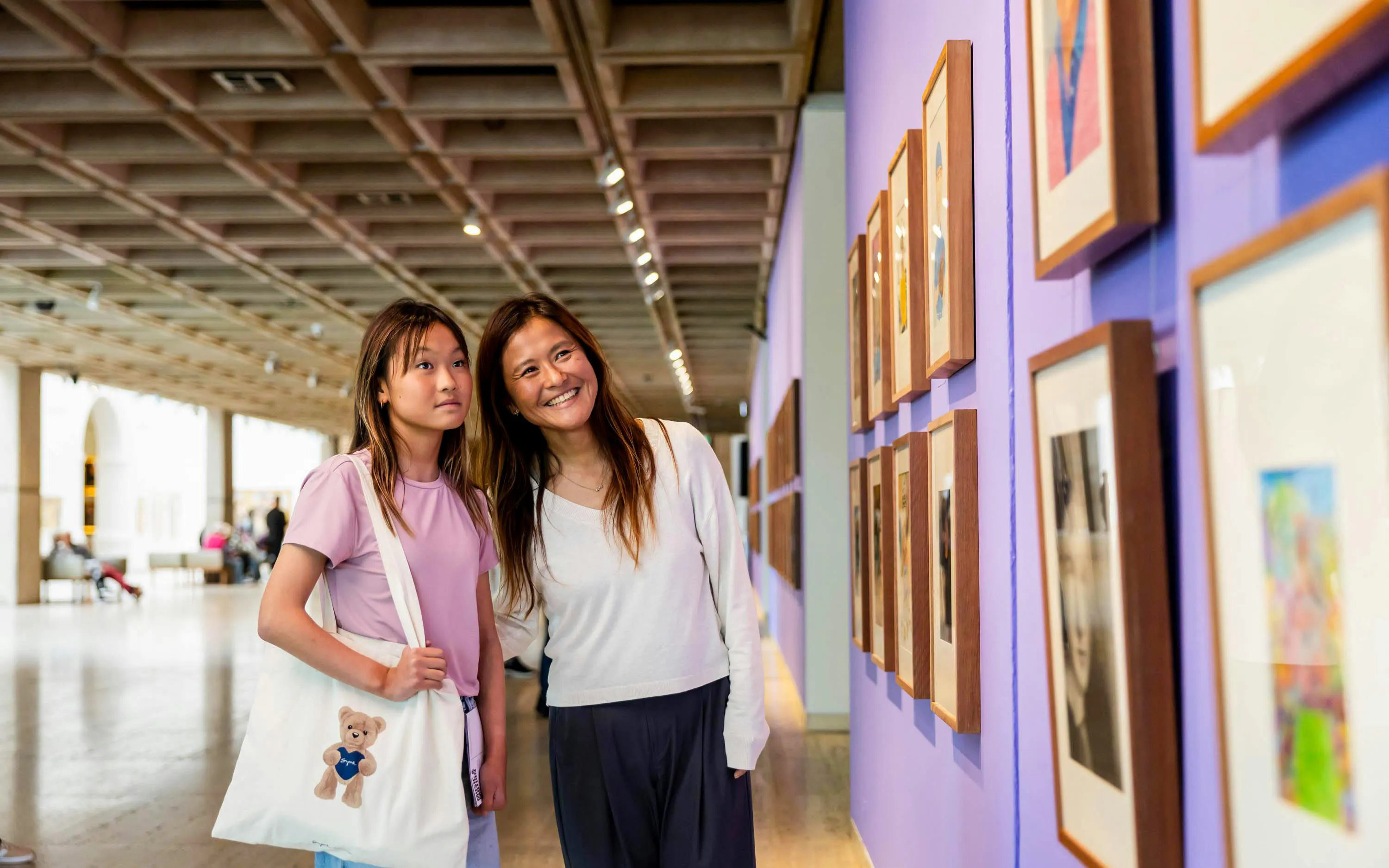 Visitors exploring exhibits at the Art Gallery of New South Wales.