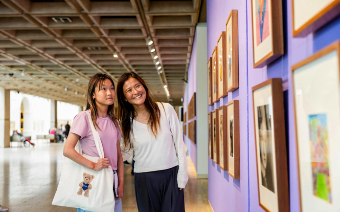 Visitors exploring exhibits at the Art Gallery of New South Wales.