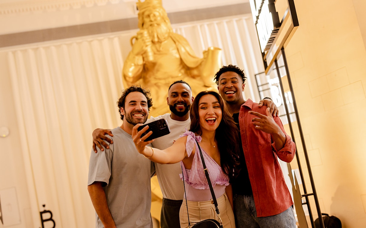 Guests taking a selfie at Belgian Beer World Experience in Brussels.