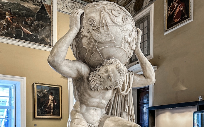 Farnese Atlas sculpture at Naples National Archaeological Museum.