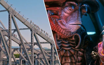 Climbers on Story Bridge in Brisbane; Jim Henson's creature characters.