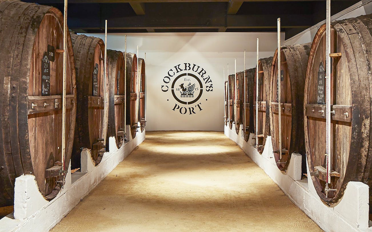 Barrels in Cockburn's Port cellar for French tour and Super Premium tasting.