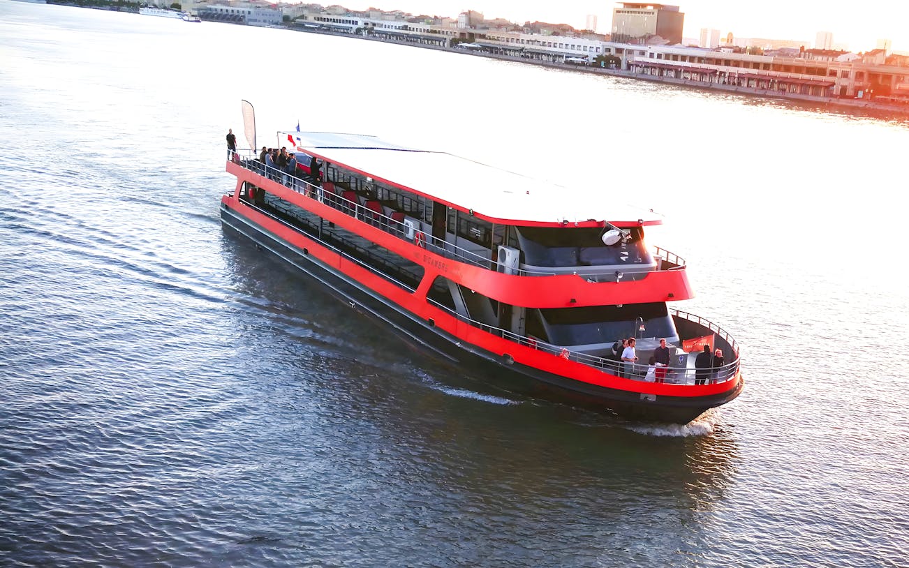 Bateaux Bordelais dinner cruise boat on the Garonne River in Bordeaux, France.