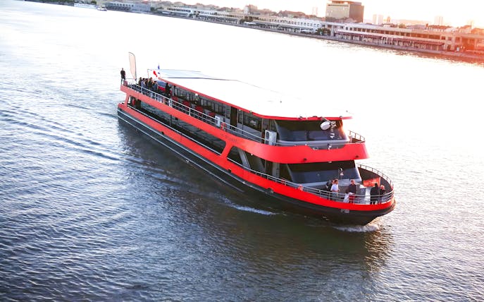 Bateaux Bordelais dinner cruise boat on the Garonne River in Bordeaux, France.