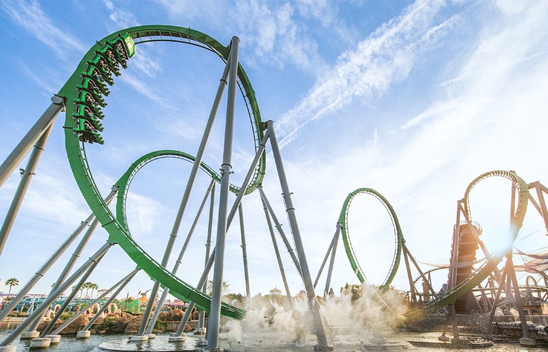 Rollercoaster ride at the Universal Studio Resort in Orlando, Florida