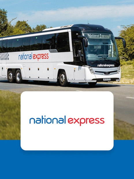 National Express coach traveling from Stansted Airport to London Liverpool Street Station.