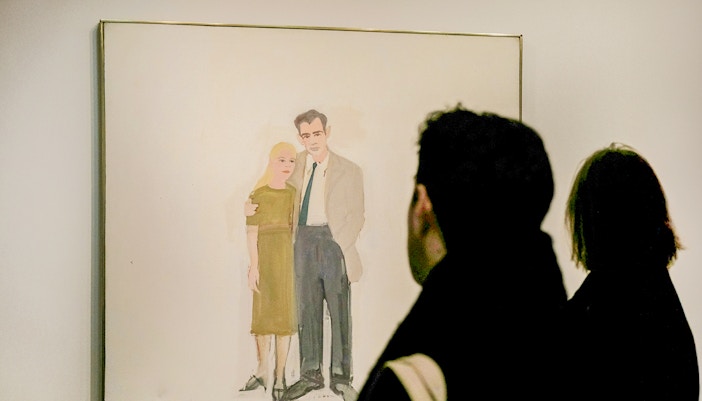 Guests watching Alex Katz Painting in Guggenheim Museum