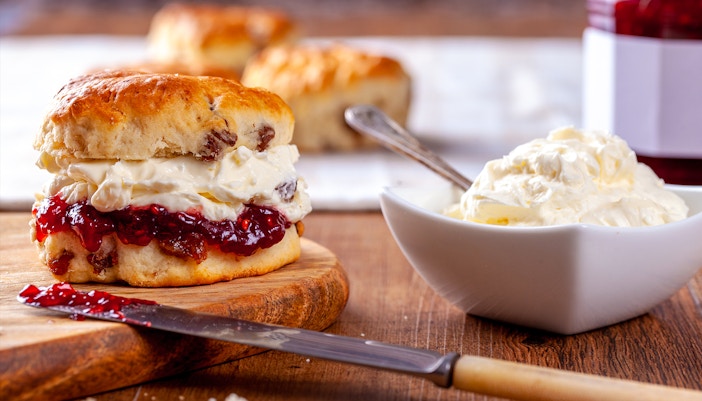 Scones with Strawberry Jam and Clotted Cream