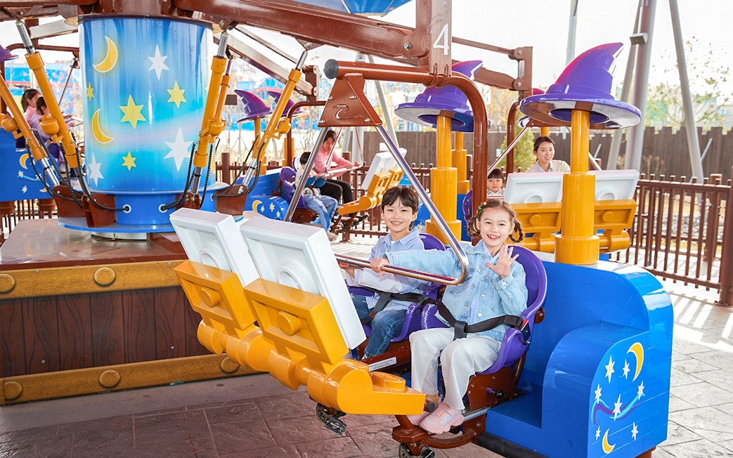 Children enjoying a ride at Legoland Korea.