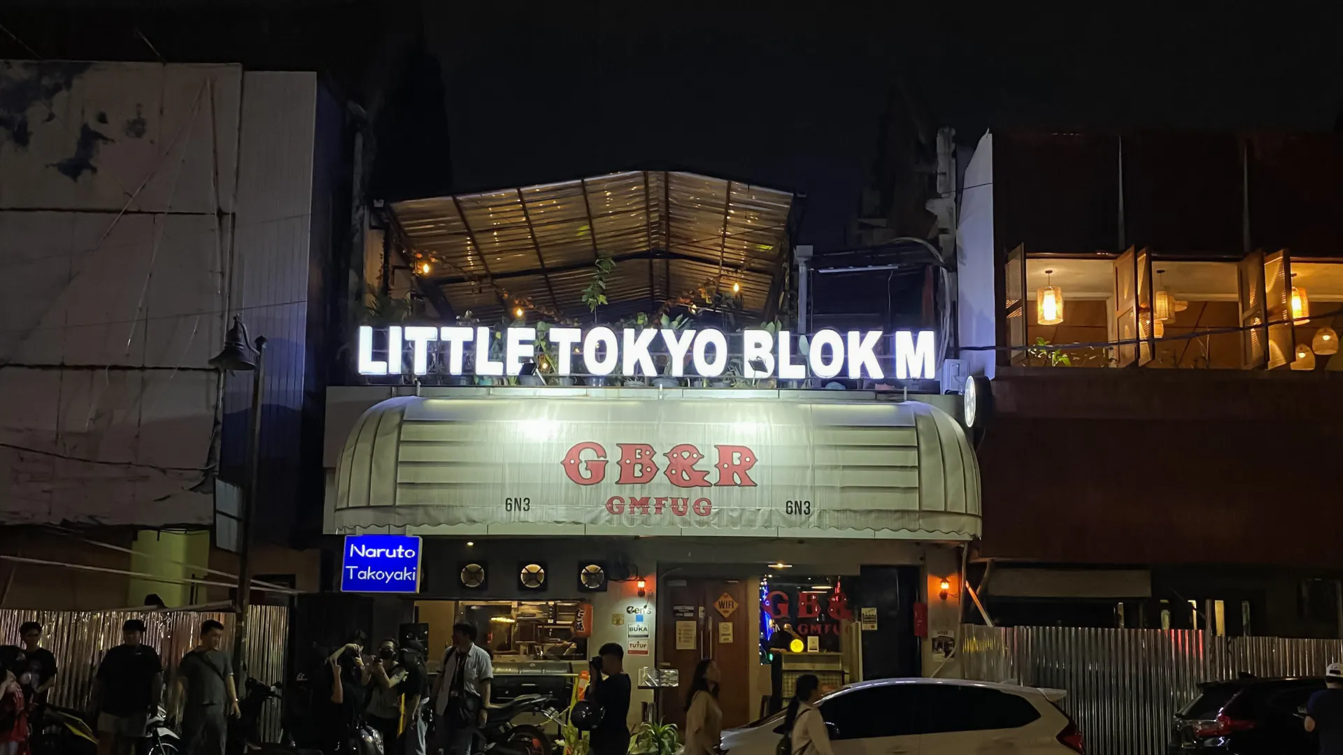 Little Tokyo Blok M entrance at night, Jakarta City Walking Tour by MRT.