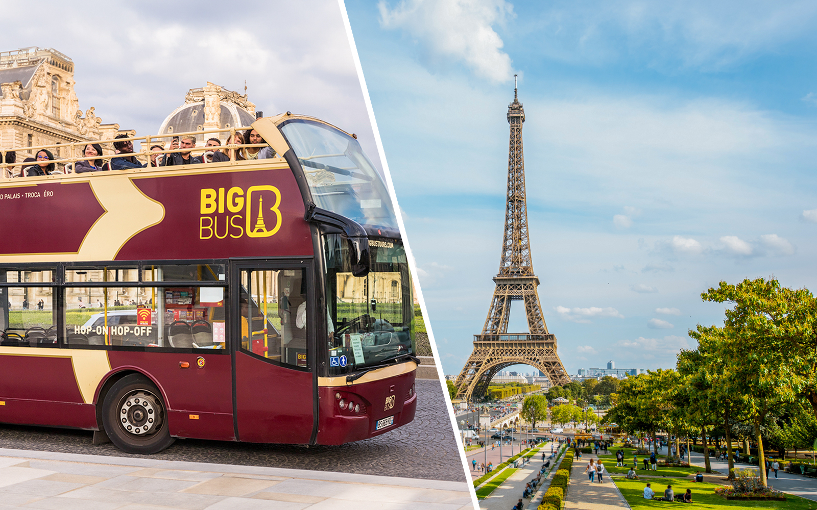 Combo (Save 14%): Paris Hop-On Hop-Off Bus Tour + Eiffel Tower Guided Tour with Summit Floor Access