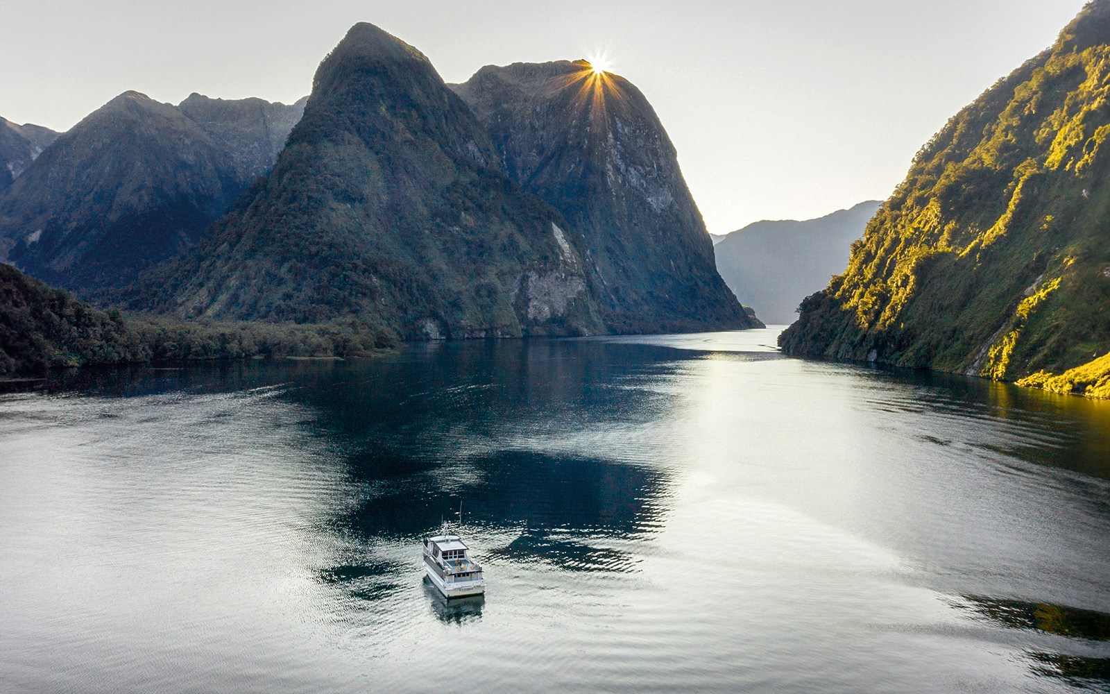 Aerial shot of Doubtful Sound