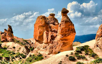 Rock formations in Devrent Valley, Cappadocia, part of the Red Tour experience.