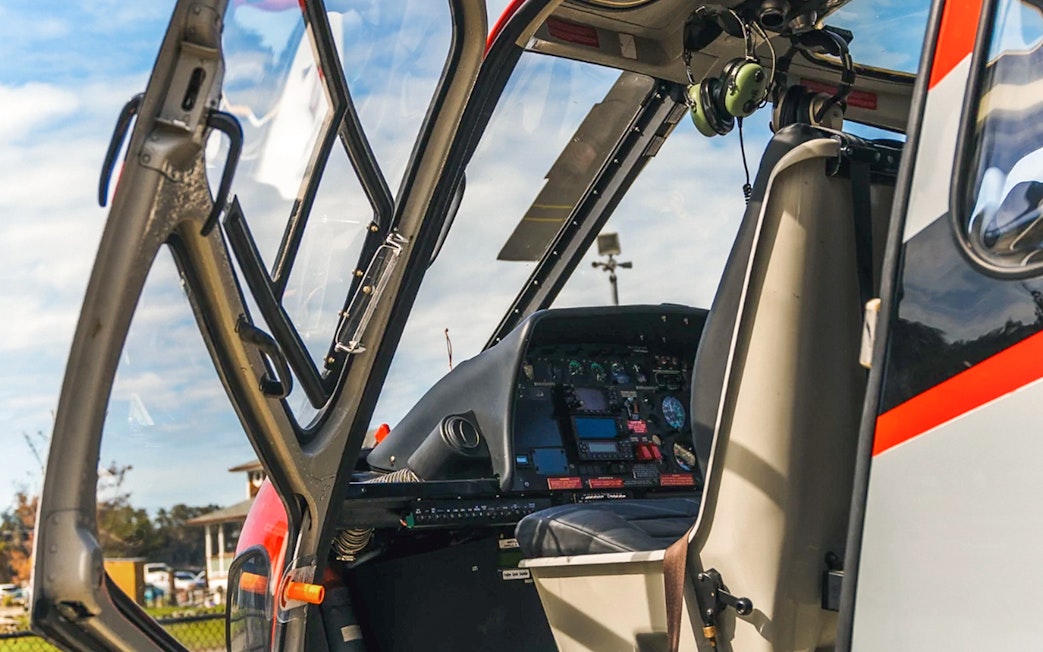 Helicopter cockpit view for Golden Gate tour experience.