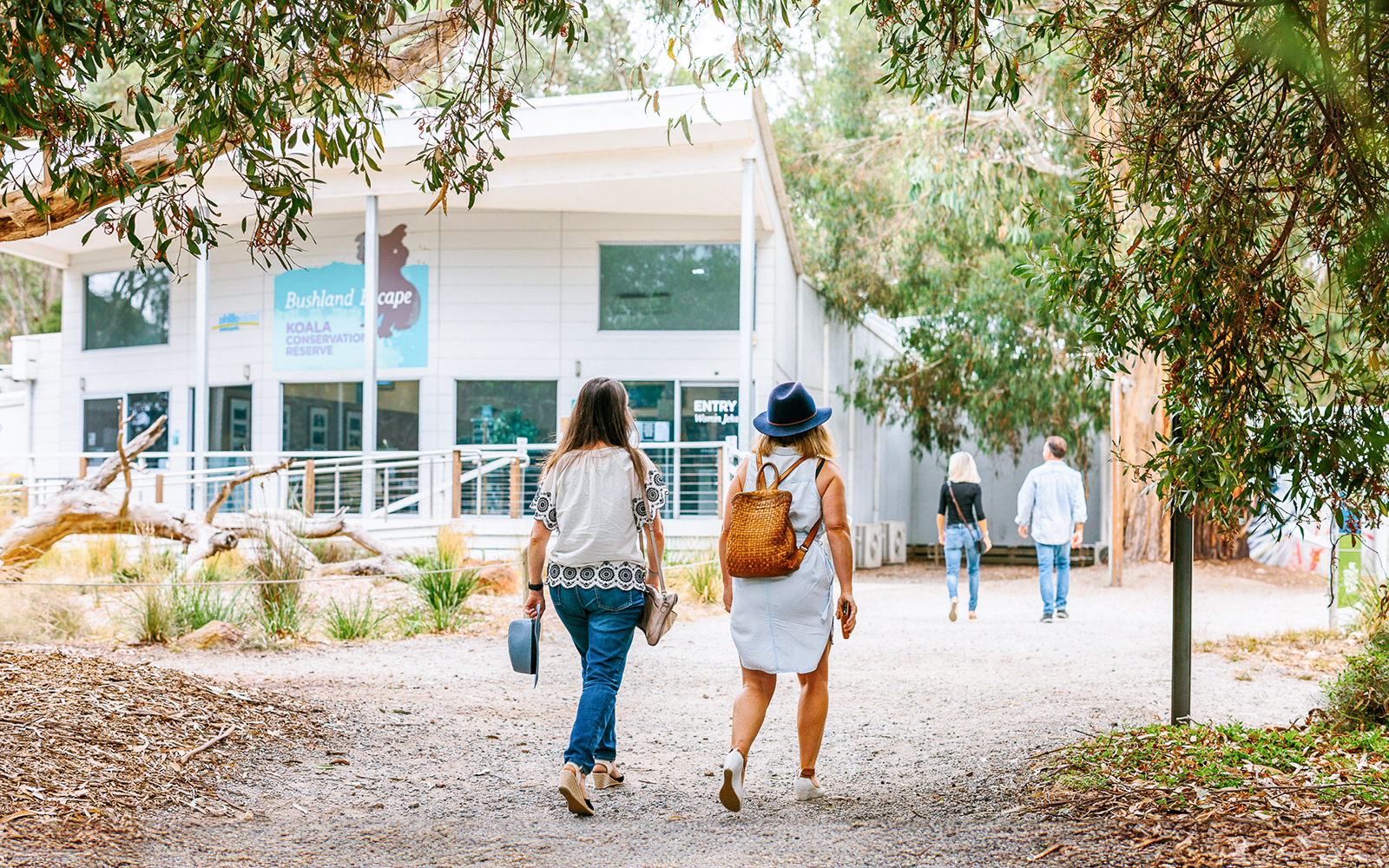 Visitors at the entrance of the Koala Conservation Reserve in Phillip Island