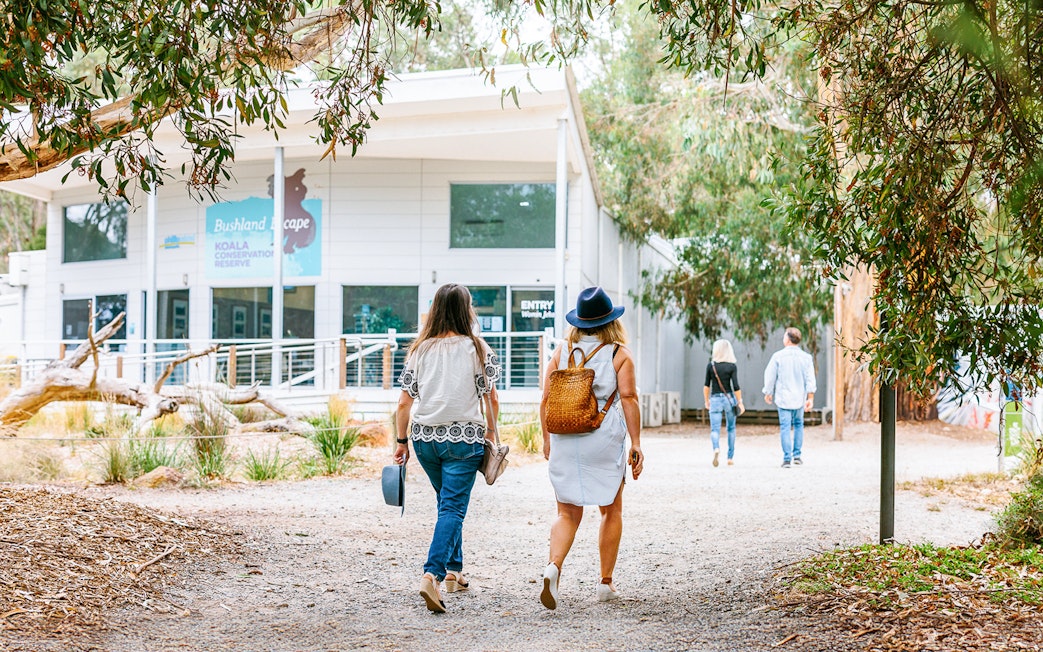 Visitors entering Koala Conservation Reserve, Phillip Island.