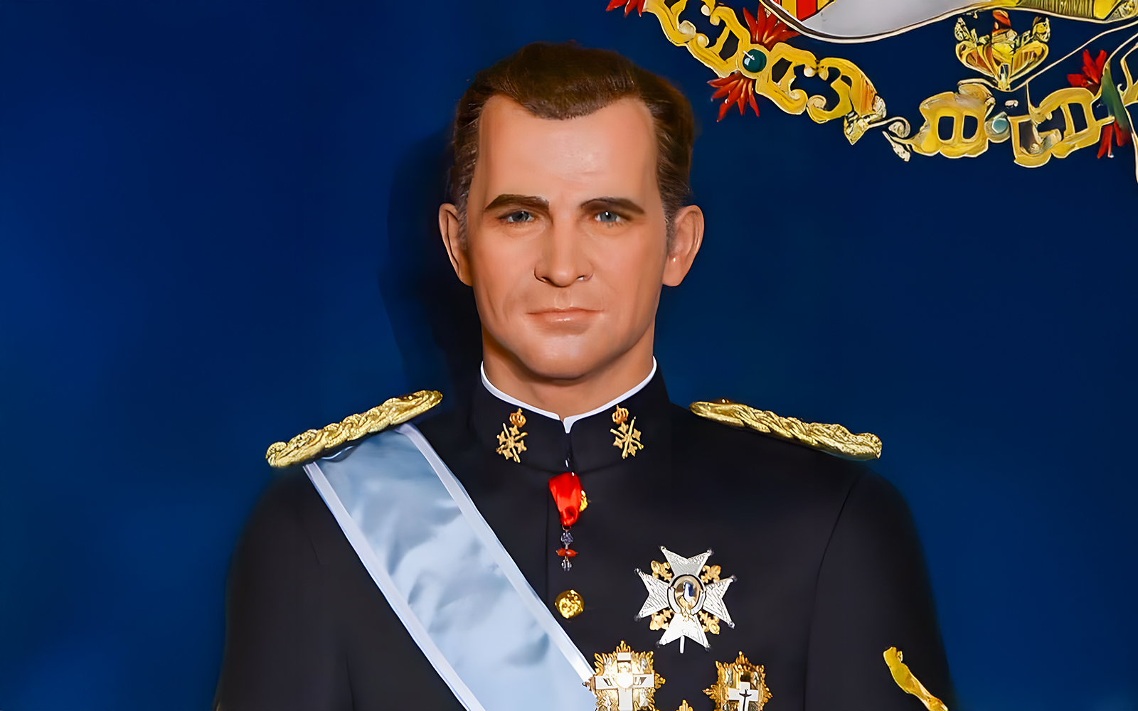 Felipe VI wax figure at wax museum in Madrid.
