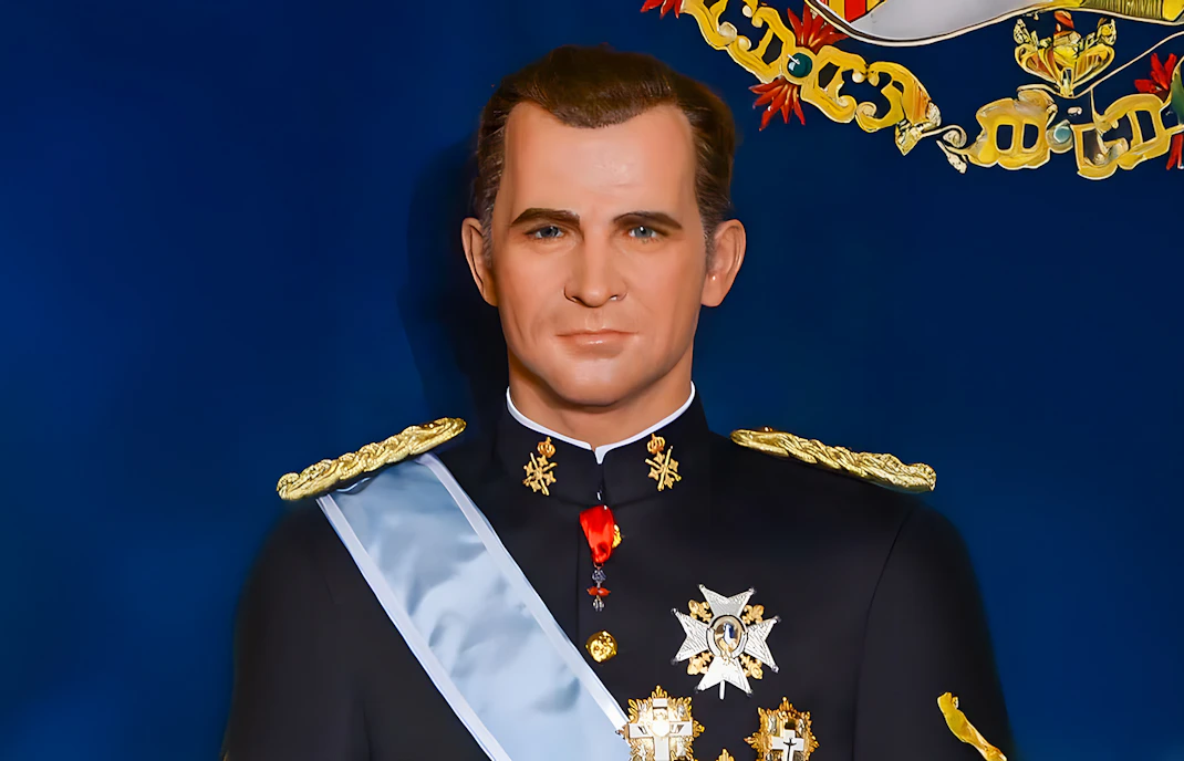 Wax figure of Felipe VI at the wax museum in Madrid.