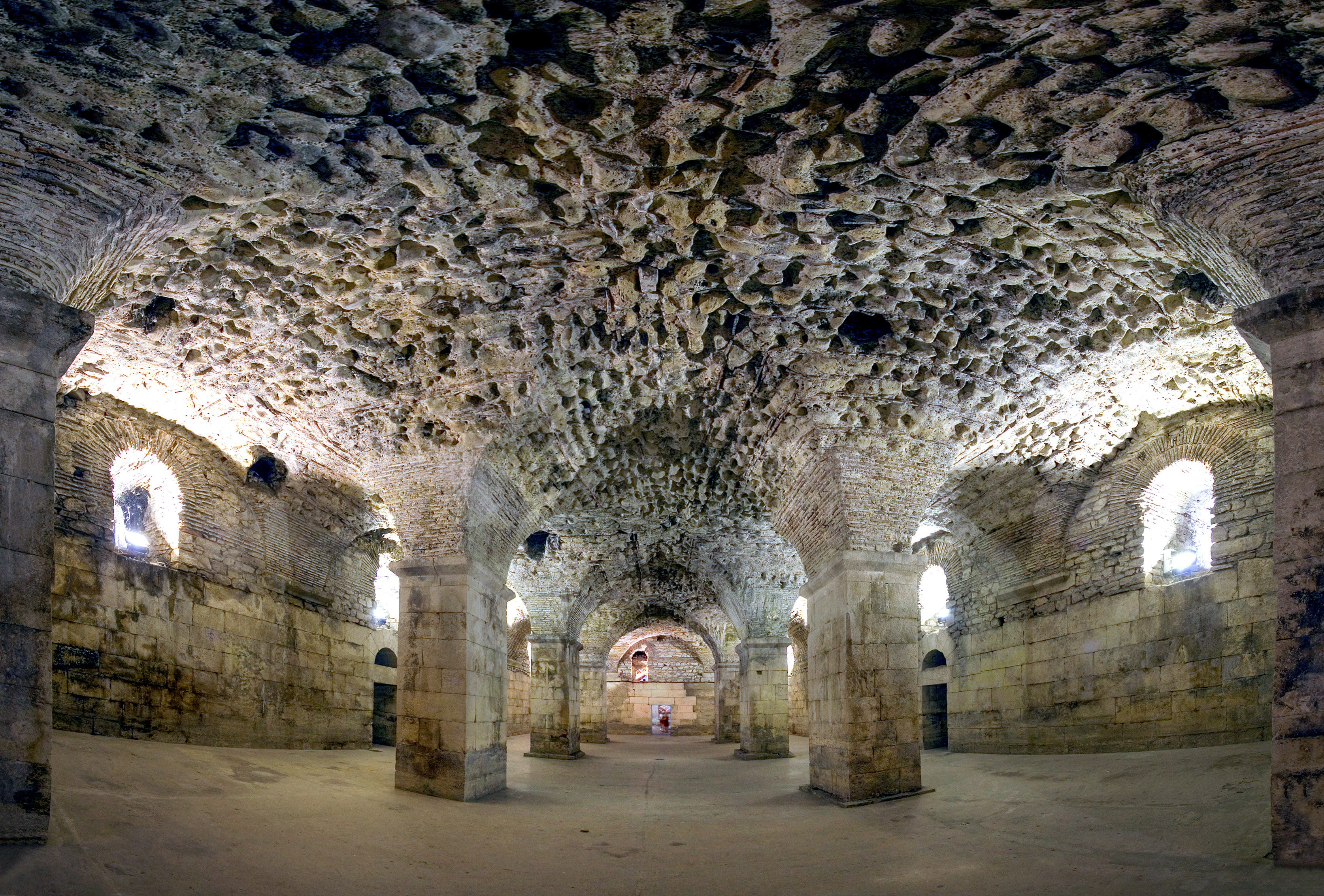 Cellars of Diocletian Palace in Split Town Croatia