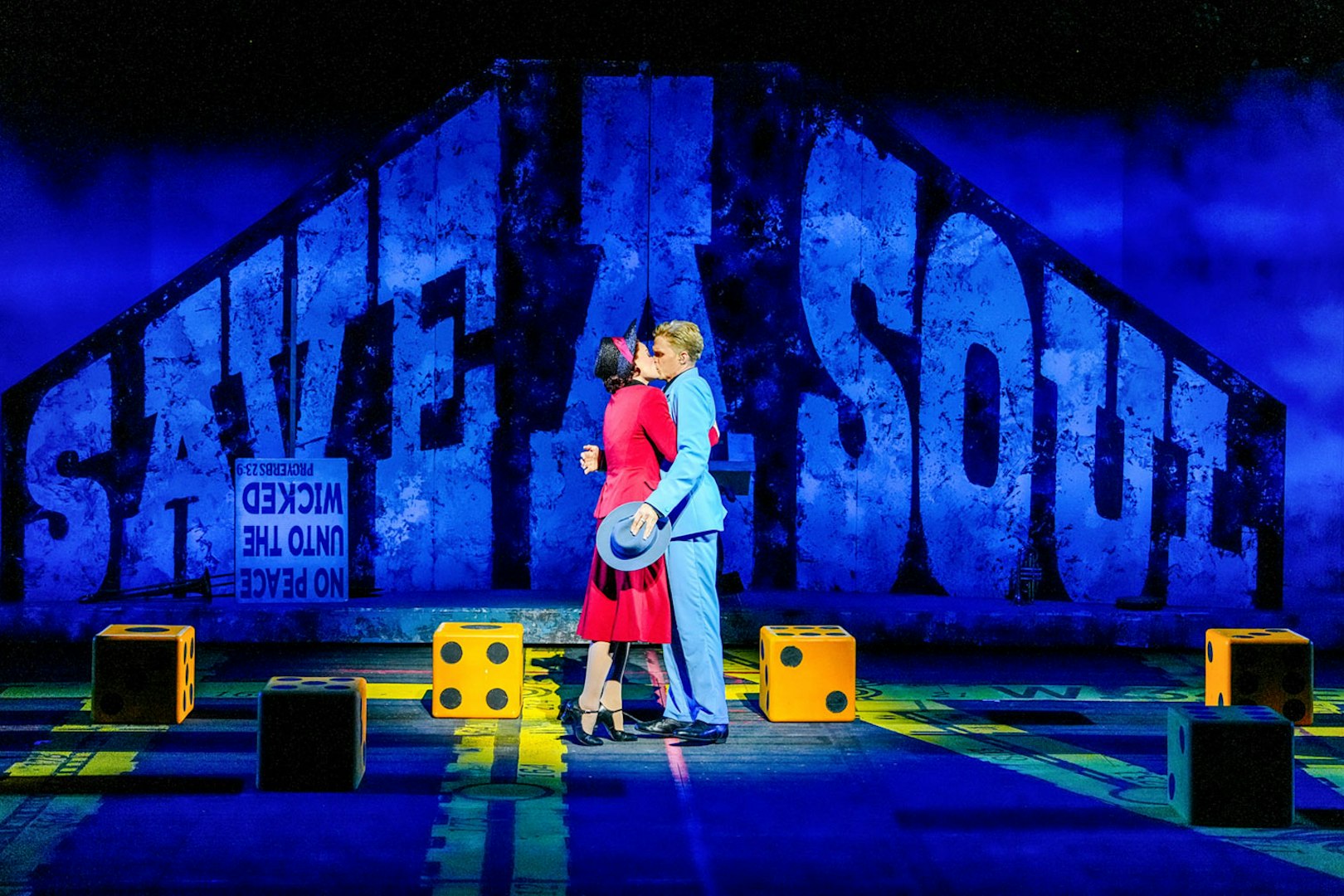 Couple dancing on stage during Guys & Dolls performance on Sydney Harbour.