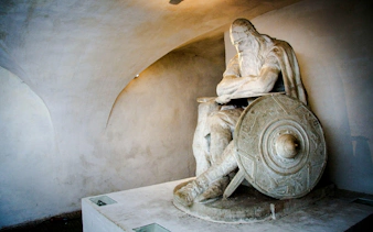 Statue of Holger Danske inside Hamlet's Castle, Kronborg, Denmark.