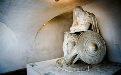 Statue of Holger Danske inside Hamlet's Castle, Kronborg, Denmark.