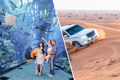 Combo (Ahorra un 18%): Burj Khalifa + safari por el desierto + Acuario y zoo submarino de Dubái