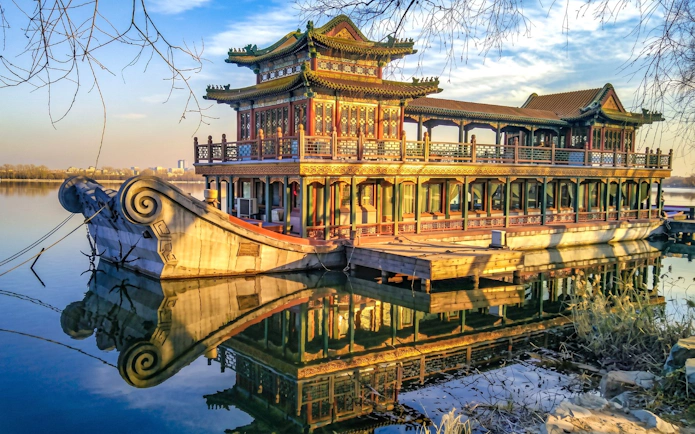 Marble Boat on Kunming Lake at the Summer Palace, Beijing.